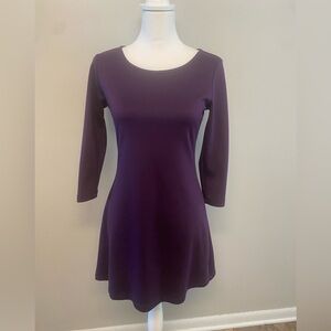 Elegant Plum  Dress form fitting, romantic whimsy goth exposed back black zipper